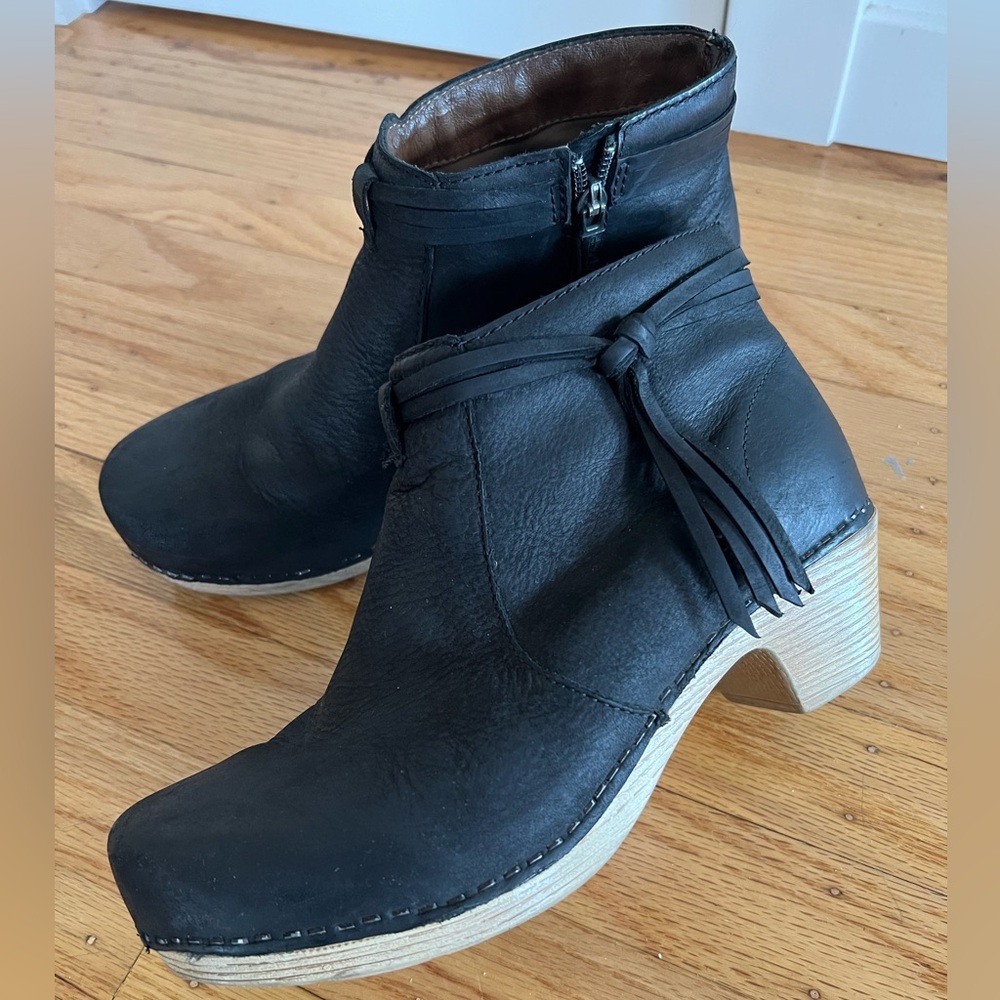 Dansko Markie Black Bootie with Tassels